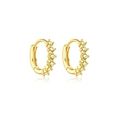 Eleganti orecchini a cerchio in argento S925 dorato con zirconi gialli incastonati - Strass Giallo (MME343) / Verde Erba