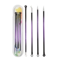 Professional 8-piece purple stainless steel blackhead remover set with storage case - 4-Piece Set (Colored Card) / Black Purple Gradient