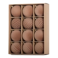 Set di 12 palline di Natale in velluto marrone con cappucci dorati per addobbi natalizi - 6cm / caffè