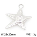 Silver stainless steel starfish pendant 23x20mm for ocean style jewelry DIY - Silver Sea Star (KLJ9951-Z)