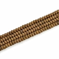 Detailed close-up of 5x8mm brown natural geode agate beads with raw earthy texture - 5x8mm (39pcs) / Electroplated Bronze