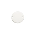 Gepolijste zilveren ronde roestvrijstalen tag met dubbele gaten voor DIY-sieraden - 11mm / Staalkleur