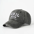 Gorra de béisbol vintage de algodón lavado antracita con bordado blanco de VAIL 1962 - Negro