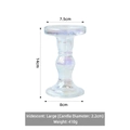 Iridescent glass pillar candle holder in large size with rainbow finish and 14cm height - Iridescent Large