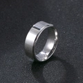 Polished silver 8mm stainless steel band ring for men with a sleek mirror finish - Silver Glossy