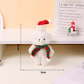Detail shot showing a 20cm plush Christmas bear with size markings and a striped scarf - 15-18cm / Christmas Blush White Red Green Scarf