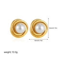 Dimensioni dettagliate degli orecchini a perno con perla in oro 18 carats, diametro 18 mm - Perla Intrecciata 22918