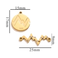 Pendentif montagne en acier inoxydable doré 18k et accessoire vague en strass - Or-G14 Vague 520