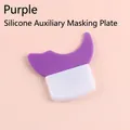 Multifunctional purple silicone eyelash tool for eyeliner and mascara application - Short Handle / Purple