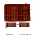 Molde de silicona marrón con 6 cavidades rectangulares para chocolate y repostería - Estilo de Tira Larga de 6 Rejillas (D4930)