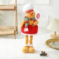 Ausziehbare Lebkuchenmann Plüschfigur im roten Kleid und Kochmütze für Weihnachten - 51cm (Lang) / Mädchen-Stil