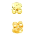 Coppia di chiusure per orecchini a farfalla in argento sterling S925 placcato oro - Forma a Disco / 5mm Spessore / Oro
