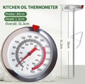 Digital food thermometer with 30cm stainless steel long probe and dual temp display - Stainless Steel / Stainless Steel Oil Thermometer 30cm