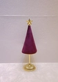 Star topped purple velvet jewelry stand with elegant gold base for bracelet display - Deep purple