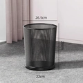 Cestino gettacarte in rete metallica nera, set da 1, 26,5x28cm tondo per casa e ufficio - 12L/Rete Metallica / Nero Elegante