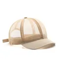 Khaki mesh baseball cap with short brim and breathable crown for outdoor sun protection - Khaki