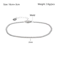 Detail of 2mm stainless steel bead bracelet with 16+3cm length and 3.6g weight - Lobster Clasp-2mm