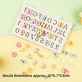 Silikonform für Buchstaben und Zahlen für Fondant und Harz, enthält A-Z und 0-9 Schlitze - Grau