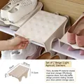 Organizador de zapatos beige de doble capa en plástico PP para ahorrar espacio en casa - Beige Nórdico