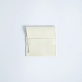 Beige suede microfiber jewelry pouch with flap closure and soft texture storage - 8*8cm / Off White