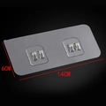 Transparent double-position adhesive hook with 14cm x 6cm size for bathroom and kitchen - 6x14cm Transparent Double Claw Hook