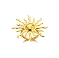 Gold stainless steel sunburst ring with adjustable open band and minimalist sun design - Sunburst Radiant Style (JZ6697G) / Gold