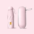 Pink five-fold mini capsule umbrella with matching storage case and UPF 50+ rating - Without Box / 8 Ribs Thickened Black Glue / Sakura Pink