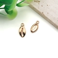Golden seashell charm pendants made of zinc alloy for DIY jewelry crafting and accessories - Shell 8x17