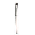 Sleek silver metal rollerball pen featuring a matte finish and signature arrow clip - Silver with Silver Trim