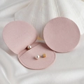 Pink suede microfiber envelope jewelry pouch in round folding design for accessories - Pink