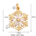 Gold plated snowflake pendant with marquise-cut white stones for DIY jewelry making - Gold Snowflake M844508G