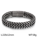 Antik-silbernes doppeltes Franco-Kettenarmband aus Titanstahl für Herren mit Verschluss - Antik-Silber (KB162458-KFC)