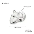 Minimalistischer silberner Pelikan-Vogelanhänger aus Edelstahl für DIY-Schmuck 24x17mm - Silber (KLJ3769-Z)