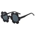 Occhiali da sole neri a forma di fiore per bambini con lenti scure eleganti e resistenti - Montatura Nero Lucido Lenti Grigie