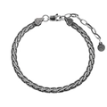 Retro S925 sterling zilveren gevlochten armband met verstelbare karabijnsluiting - 925 zilver / Antiek Zilver