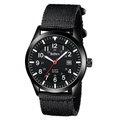 BIDEN military quartz watch for men with black nylon strap and 50M water resistance - Black Case Black Dial Black Nylon Strap