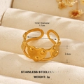 18k gold plated stainless steel open heart ring with hollow design and 1.7cm inner diameter - Heart Hollow Band Style (ZN1482-701)