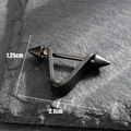 Punk style gun black stainless steel spike earrings with geometric triangle design - Triangle Spike Style (S418)