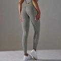 Grau melierte Yoga-Leggings mit hoher Taille und Push-Up-Effekt für das Fitness-Training - S / Grau