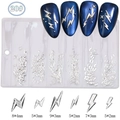 Silver lightning bolt nail art charms set with 6 sizes in clear compartment bag - GZMD-20 Silver Lightning