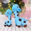 Light blue spotted giraffe plush toy set with soft fabric for kids gift and home decor - Blue / 18cm