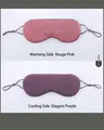 Detailed comparison of dual-sided sleep mask showing pink mesh and purple silk fabrics - Carmine Pink