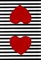 Absorbent kitchen dish towel with red hearts on a black and white striped background - Red Heart and B&W Stripes (MB1-25)