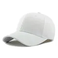 Klassische weiße Baseballkappe aus reiner Baumwolle mit breiter Krempe und schlichtem Design - Einheitsgröße (55-60cm) / Weiß