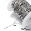 Detail of 4mm wide silver stainless steel paperclip chain with 1000mm length dimension - Silver 4mm Paperclip Chain Style (KLJ8689-Z)