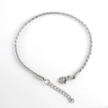 Detail of silver stainless steel twisted chain bracelet with lobster clasp and extender - 2.4mm / Steel