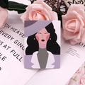 Detailed view of elegant earring display card with a modern minimalist illustration style - Goddess No. 6 / 6x8cm