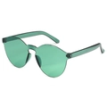 Rimless one-piece sunglasses in translucent jelly green finish for a modern look - Transparent Green