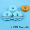 Sky blue 3-cavity silicone donut cake mold with dimensions 22.5cm for DIY baking - 3-Cavity Donut / Blue