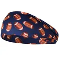 Elastic sports headband in navy blue with American football print for fitness - Football Navy Blue Pattern